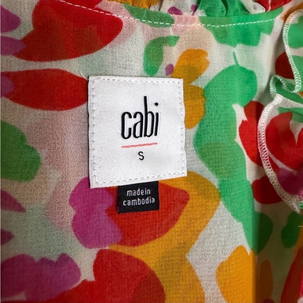 CAbi Women’s Floral Dress - Green, Red, Orange